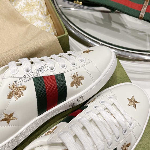 gucci頂級原版低幫鞋 古馳萬年經典情侶款小白鞋 男女款休閒板鞋 dx2782